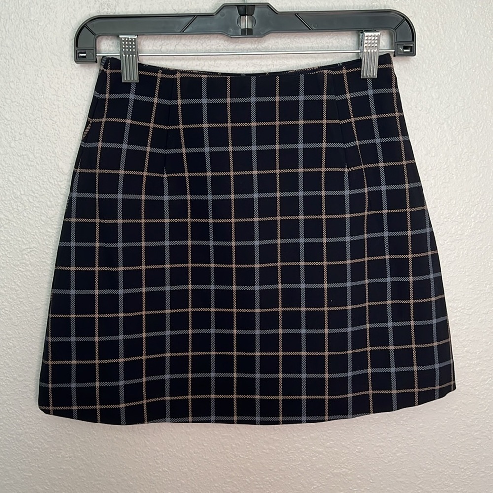 Express Mini Skirt Blue Plaid Size XXS - Picture 6 of 6